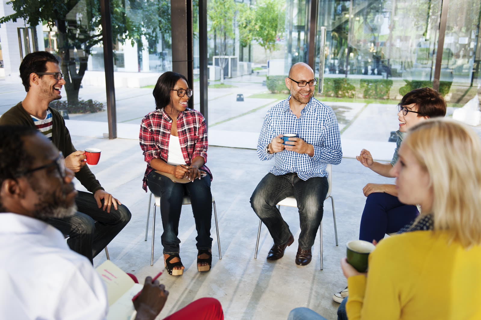 Mental health first aid group discussion